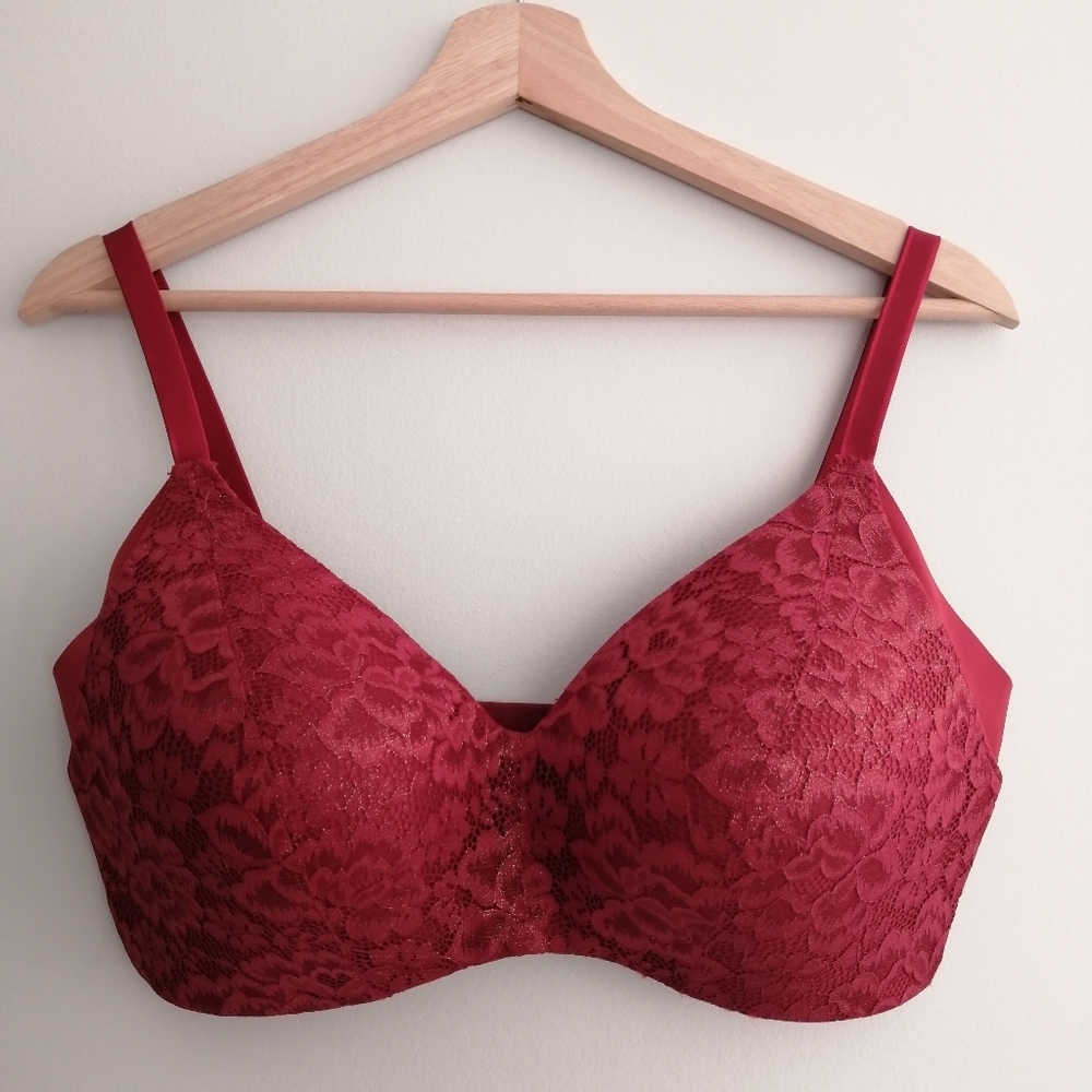 Knix Lace WingWoman Contour Red Bra Knix 7+ (Fits 36F, 38E/DDD, 38F)